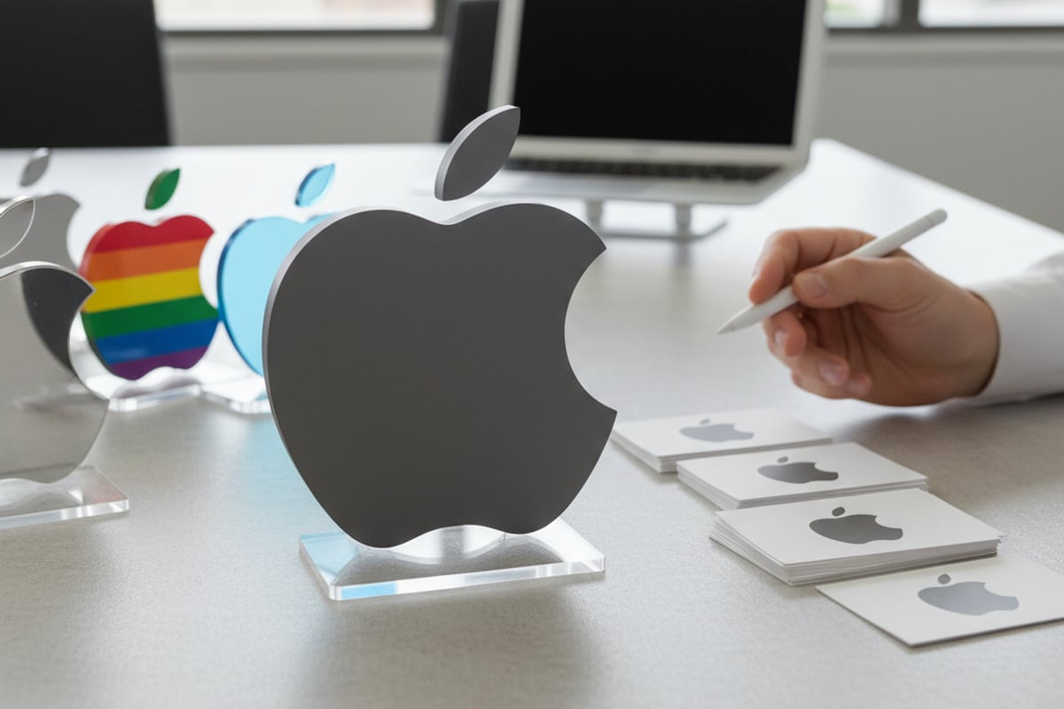 logo Apple gris plat