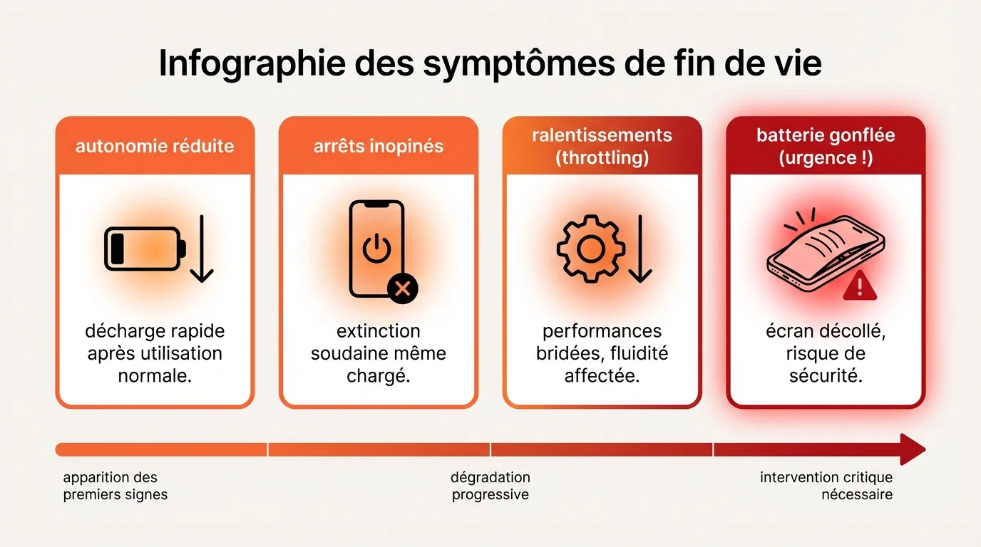 Infographie des symptômes de fin de vie