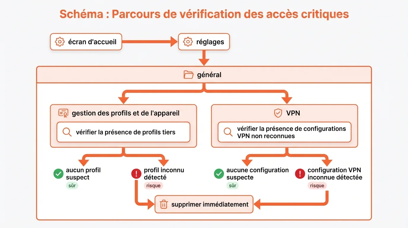 Schéma : Parcours de vérification des accès critiques