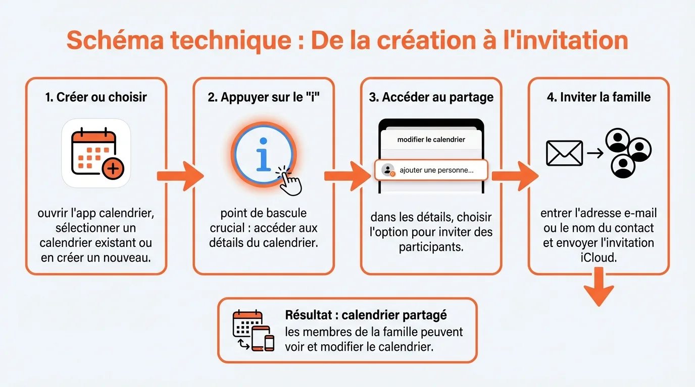 Schéma technique : De la création à l'invitation
