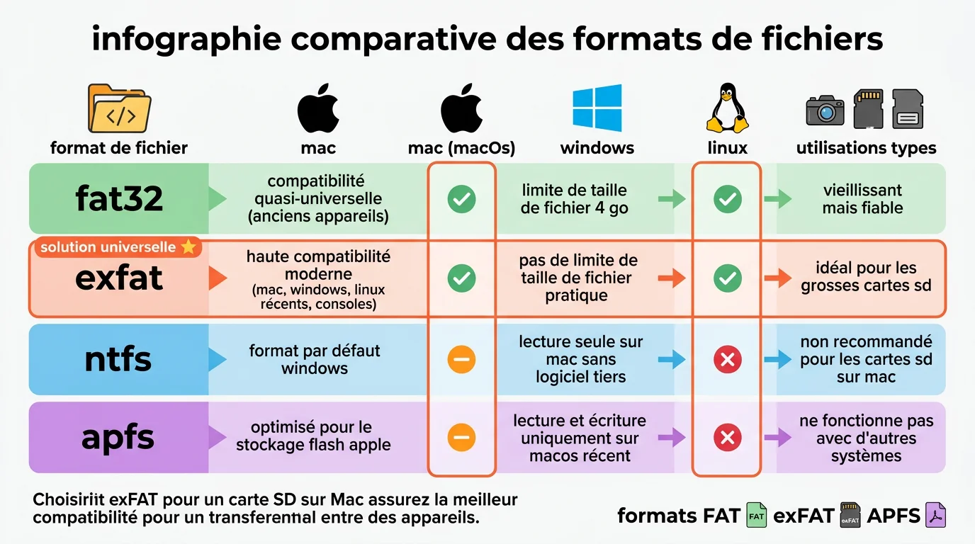 Infographie comparative des formats de fichiers