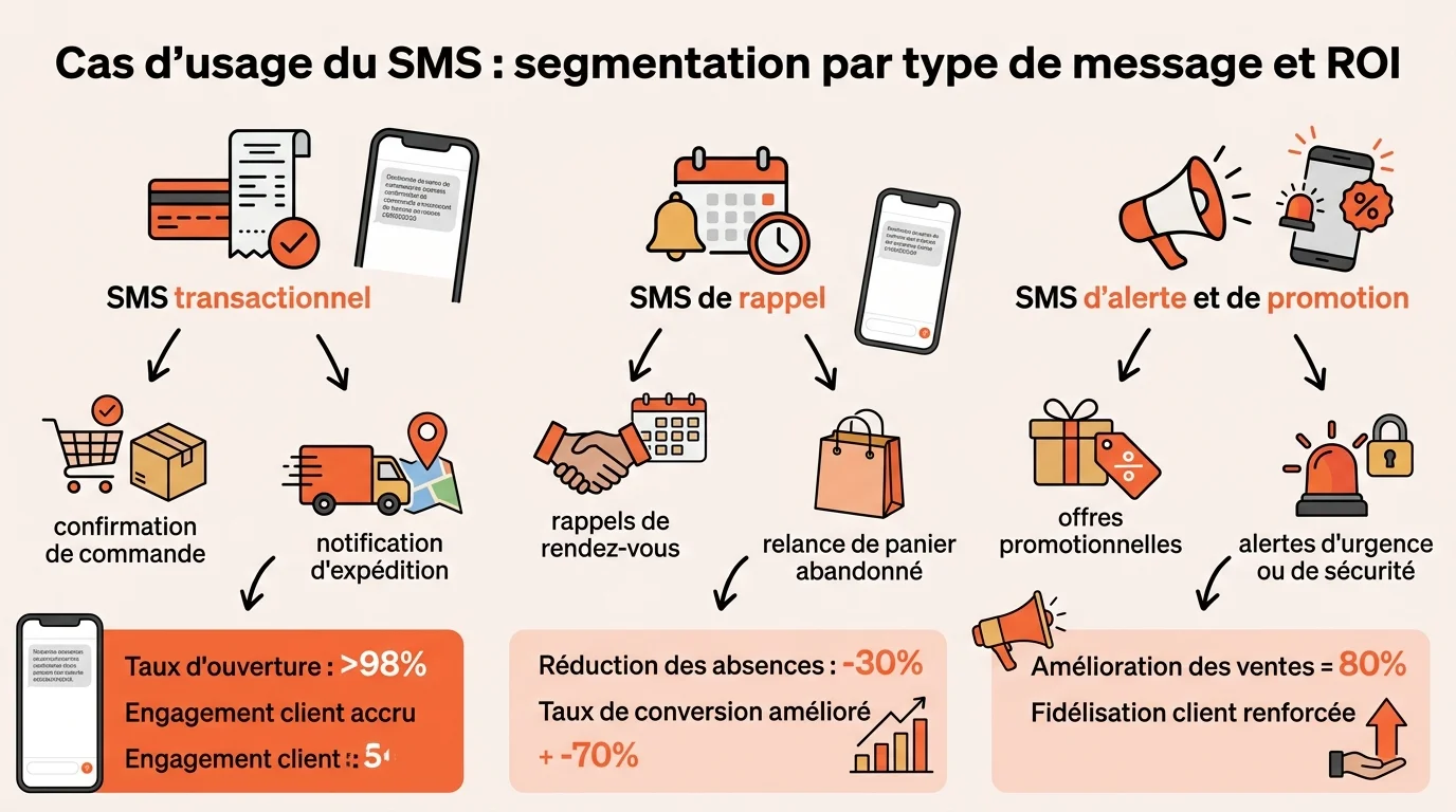 Cas d'usage du SMS : segmentation par type de message et ROI