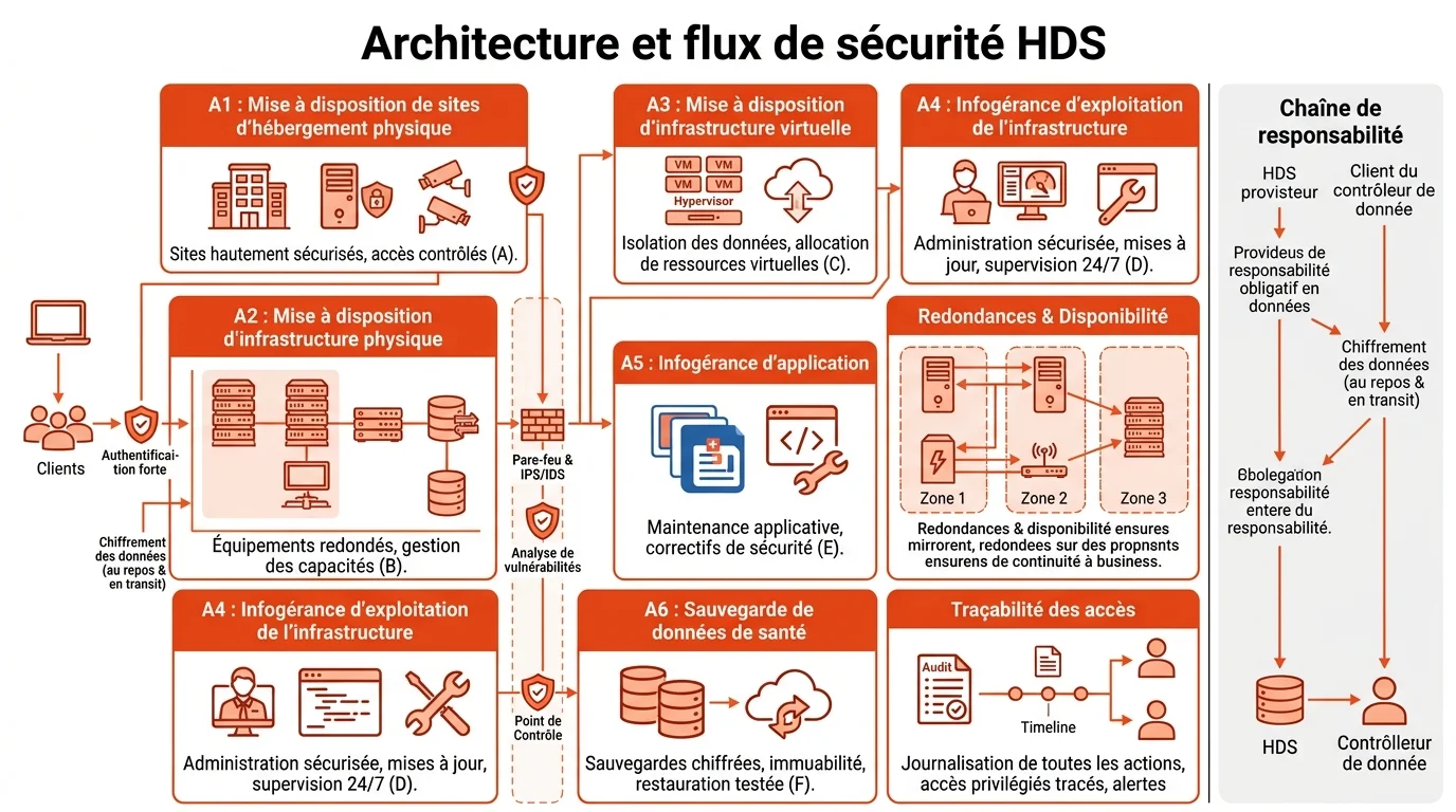 Architecture et flux de sécurité HDS