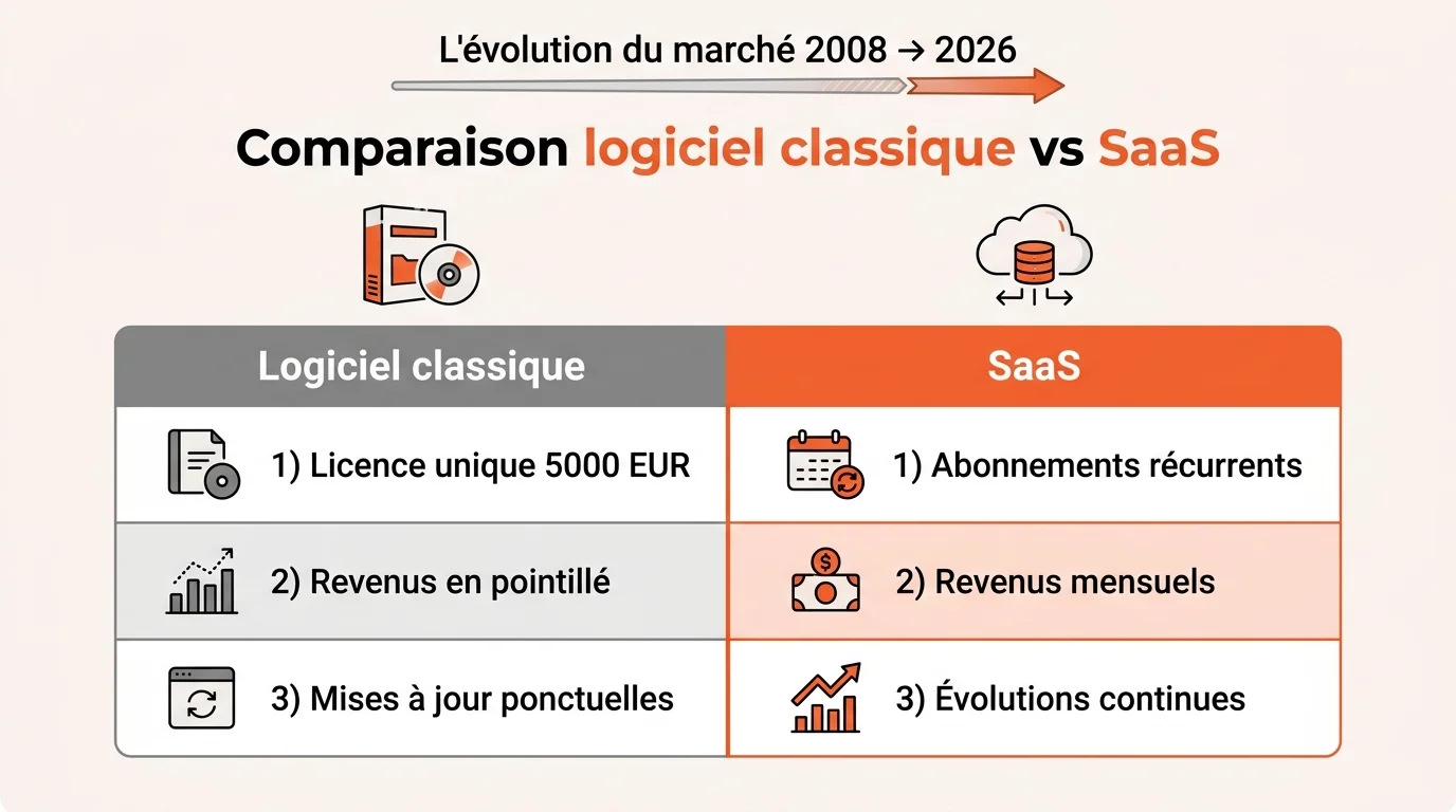 Comparaison logiciel classique vs SaaS