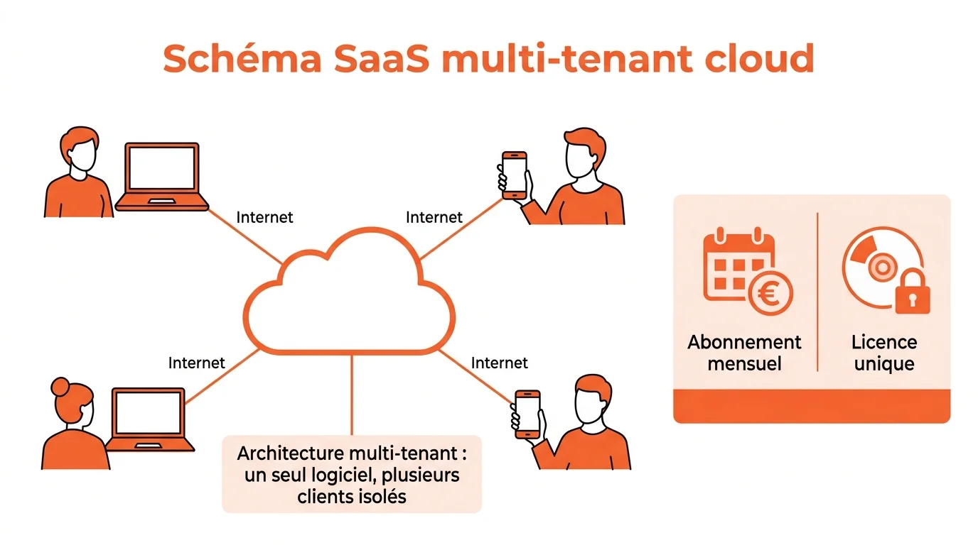 Schéma SaaS multi-tenant cloud