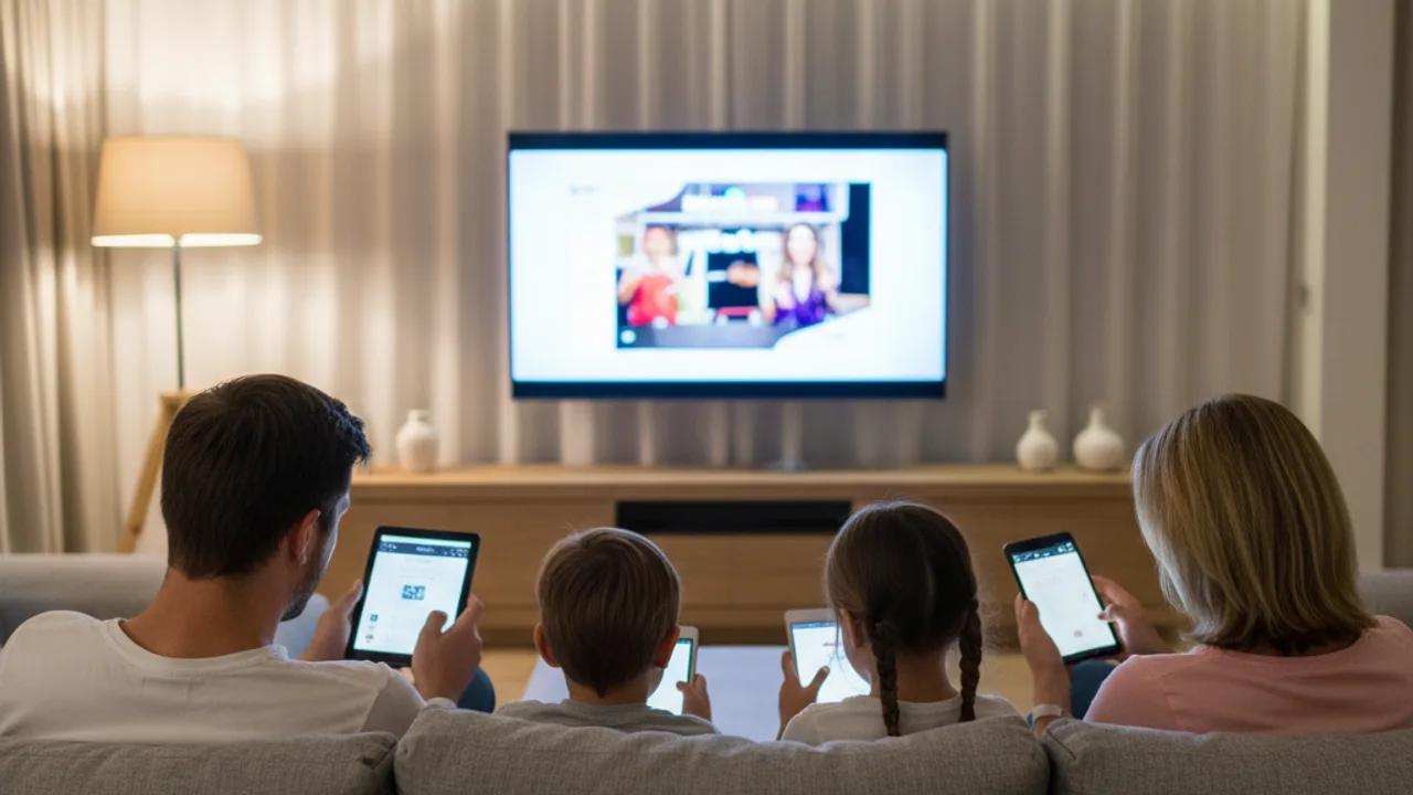 Audience distraite face a la TV