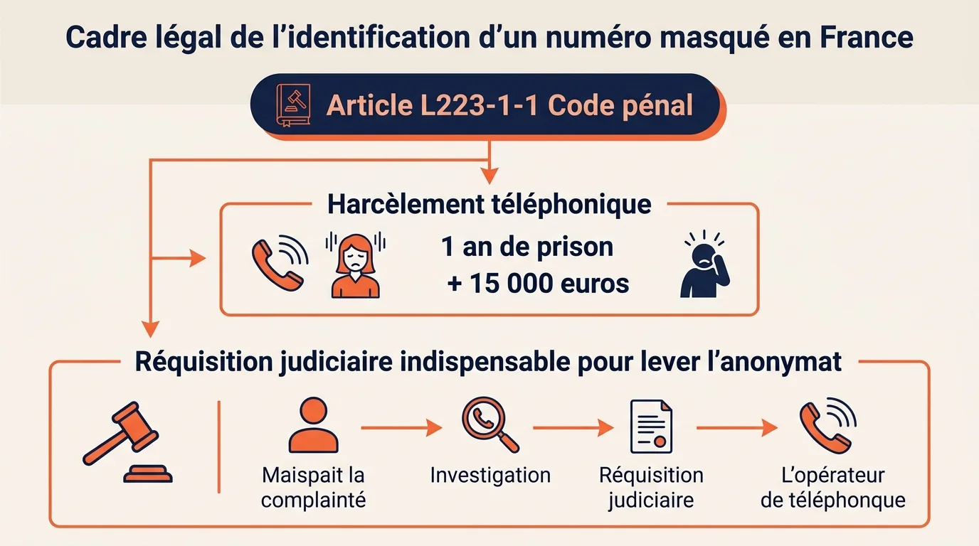 Cadre légal de l'identification d'un numéro masqué en France