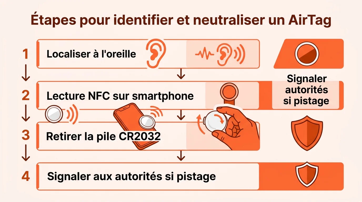 Étapes pour identifier et neutraliser un AirTag