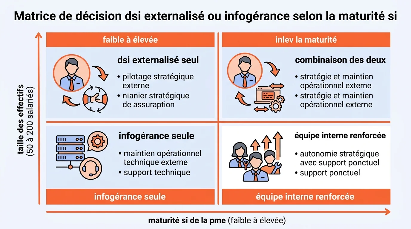 Matrice de décision DSI externalisé ou infogérance selon la maturité SI