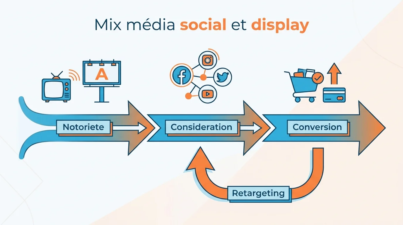 Mix media social et display