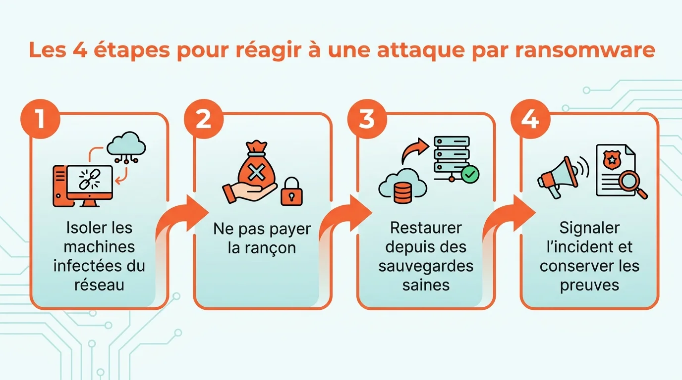 Les 4 étapes pour réagir à une attaque par ransomware