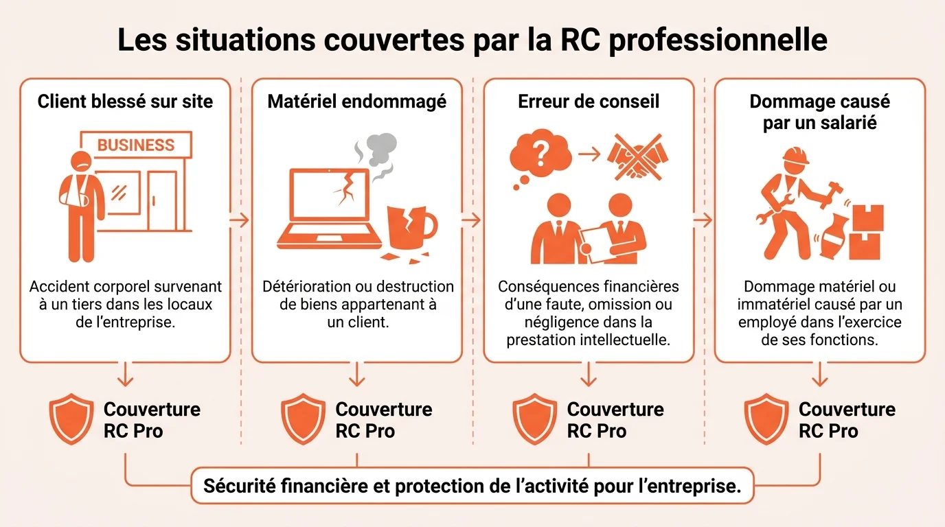 Les situations couvertes par la RC professionnelle