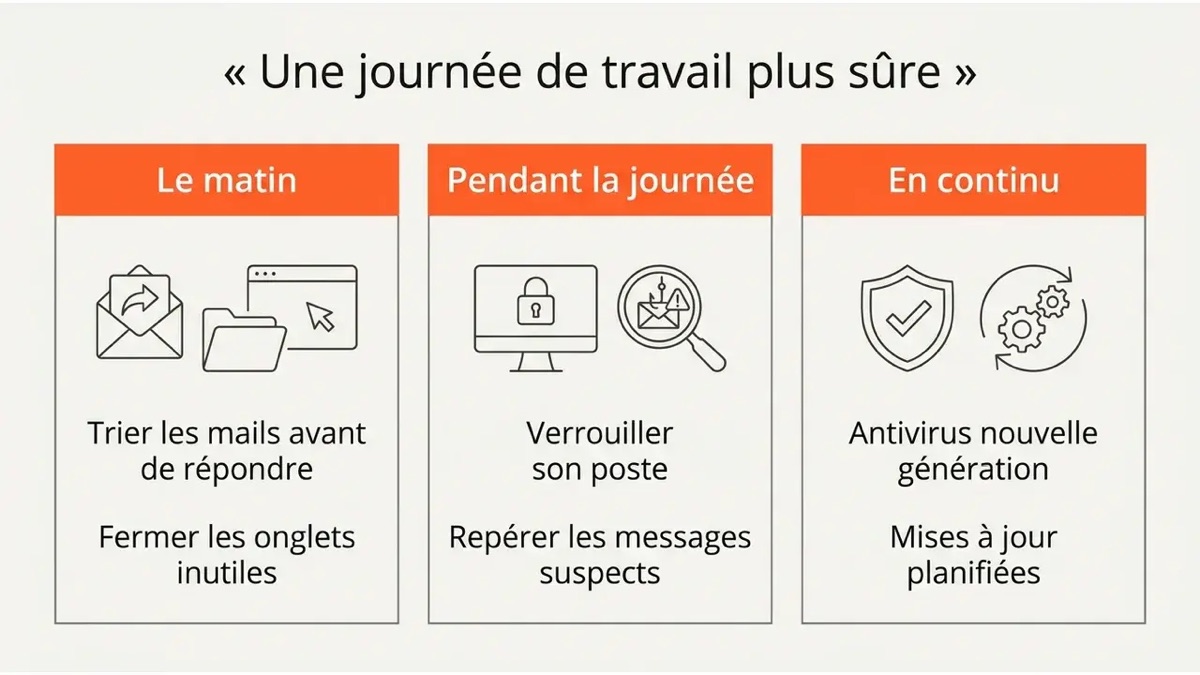 Infographie des habitudes numeriques du matin, de la journee et en continu