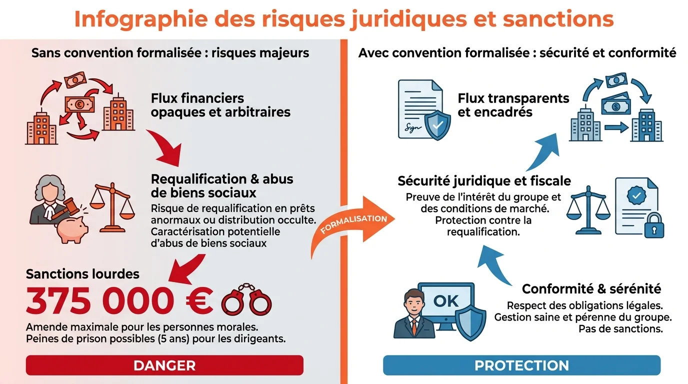 Infographie des risques juridiques et sanctions
