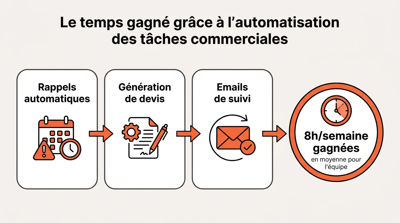 Le temps gagne grace a l'automatisation des taches commerciales