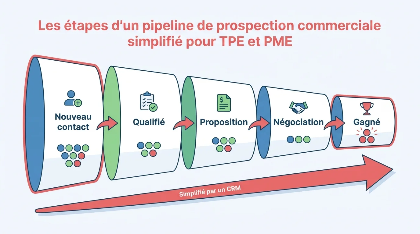 Les etapes d'un pipeline de prospection commerciale