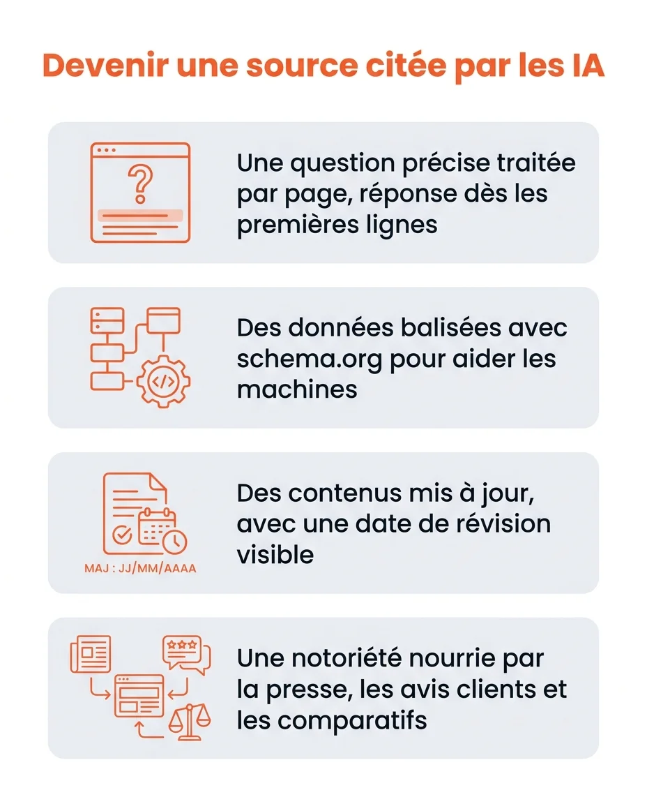 Les quatre leviers pour devenir une source citée par les IA