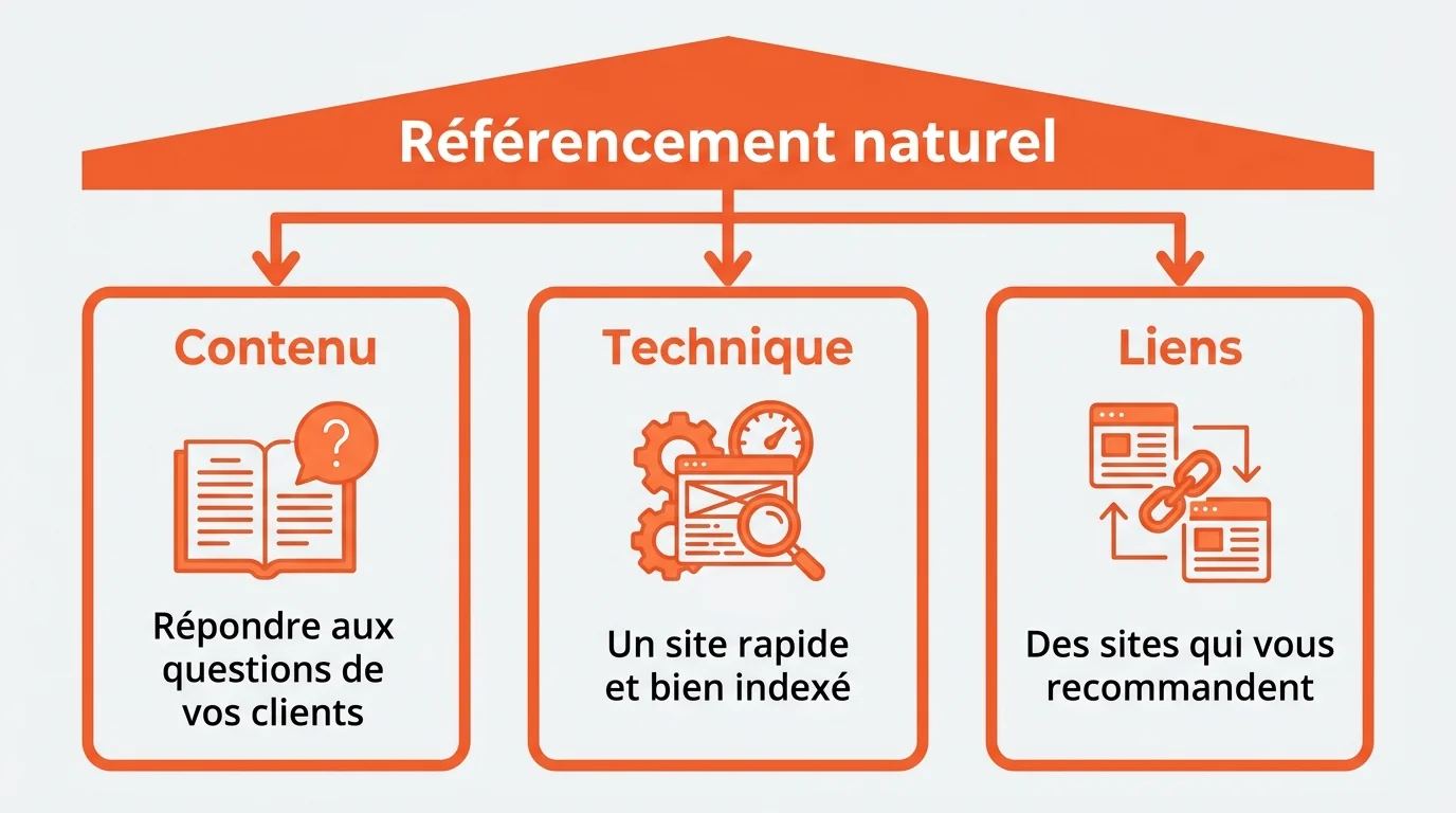 Les trois piliers du référencement naturel : contenu, technique et liens